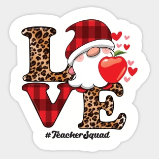 funny love valentines day shirts for teachers gnome squad student Sticker